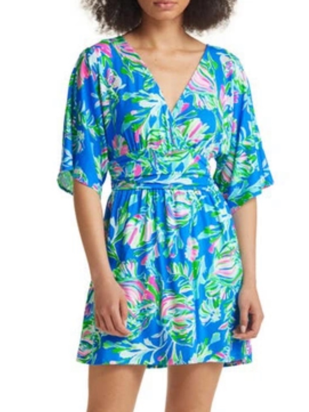 Lilly Pulitzer Parigi romper blue fins EUC